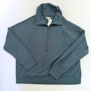 Maurices Womens XXL Quarter Zip Pullover Sweatshirt Teal Blue‎ 2593256 NWT